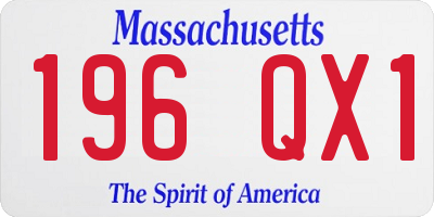 MA license plate 196QX1