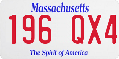 MA license plate 196QX4