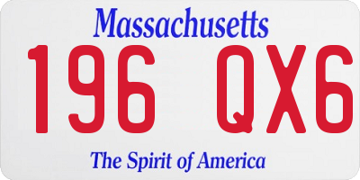 MA license plate 196QX6