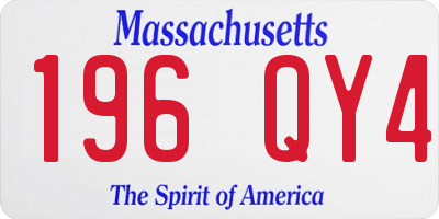 MA license plate 196QY4