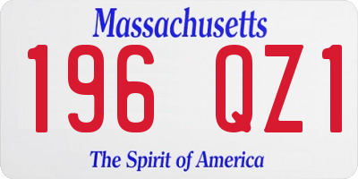 MA license plate 196QZ1