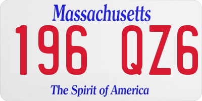 MA license plate 196QZ6