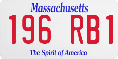 MA license plate 196RB1