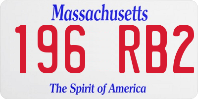 MA license plate 196RB2