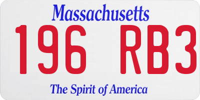 MA license plate 196RB3