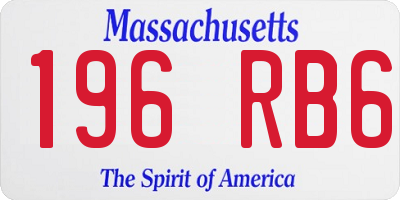 MA license plate 196RB6