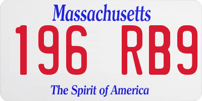MA license plate 196RB9