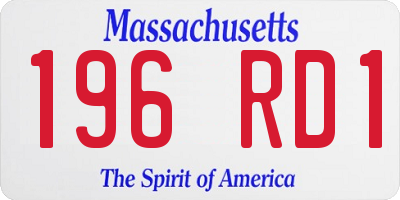 MA license plate 196RD1