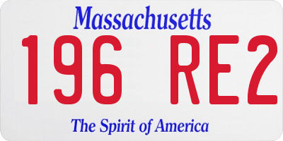 MA license plate 196RE2