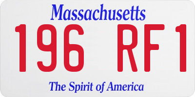 MA license plate 196RF1