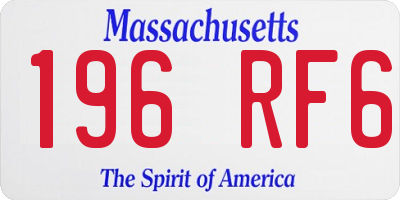 MA license plate 196RF6
