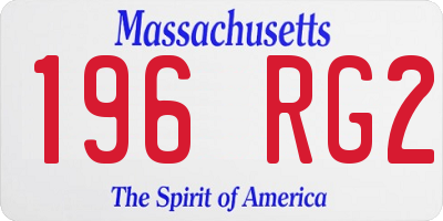 MA license plate 196RG2