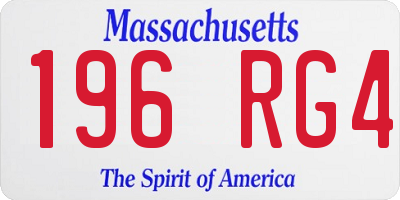 MA license plate 196RG4