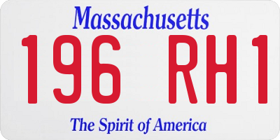 MA license plate 196RH1