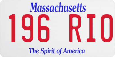 MA license plate 196RI0