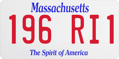 MA license plate 196RI1