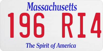 MA license plate 196RI4