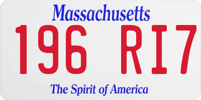 MA license plate 196RI7