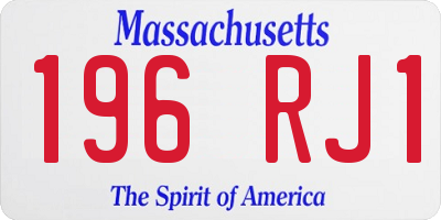 MA license plate 196RJ1