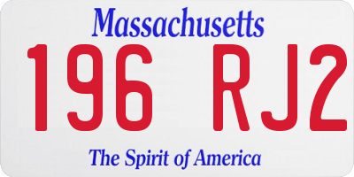 MA license plate 196RJ2
