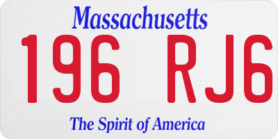 MA license plate 196RJ6