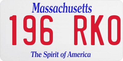 MA license plate 196RK0