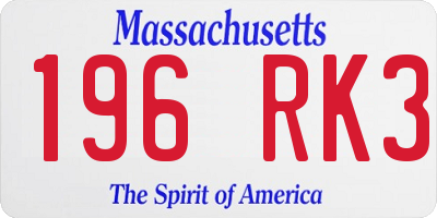 MA license plate 196RK3