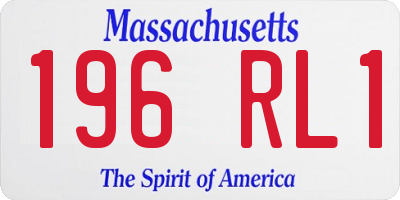 MA license plate 196RL1