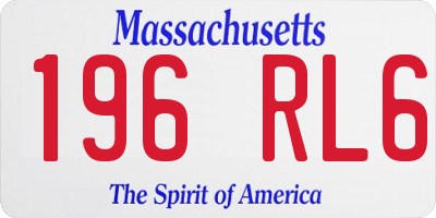 MA license plate 196RL6