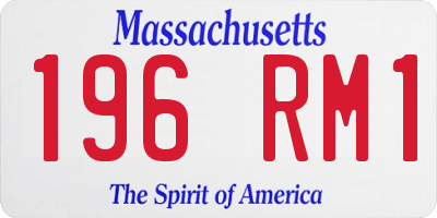 MA license plate 196RM1