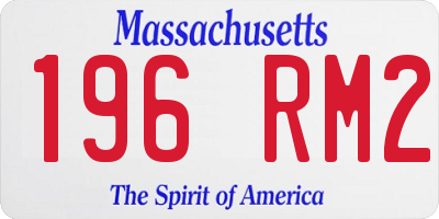 MA license plate 196RM2