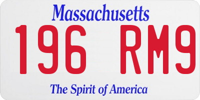 MA license plate 196RM9