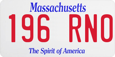 MA license plate 196RN0