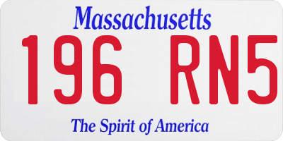 MA license plate 196RN5