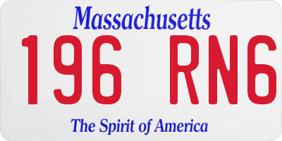MA license plate 196RN6
