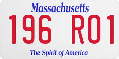 MA license plate 196RO1