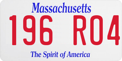MA license plate 196RO4