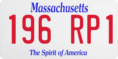 MA license plate 196RP1