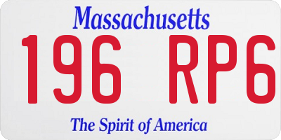 MA license plate 196RP6