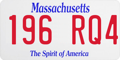 MA license plate 196RQ4