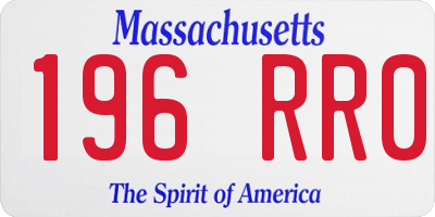 MA license plate 196RR0