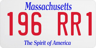 MA license plate 196RR1