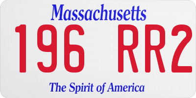 MA license plate 196RR2