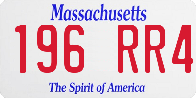 MA license plate 196RR4