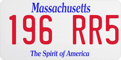 MA license plate 196RR5