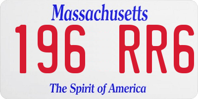 MA license plate 196RR6