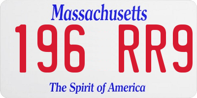 MA license plate 196RR9