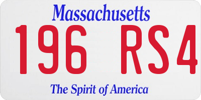 MA license plate 196RS4
