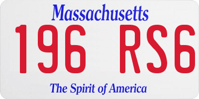 MA license plate 196RS6