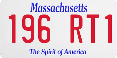 MA license plate 196RT1